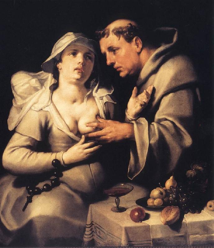 CORNELIS VAN HAARLEM The Monk and the Nun ds oil painting image